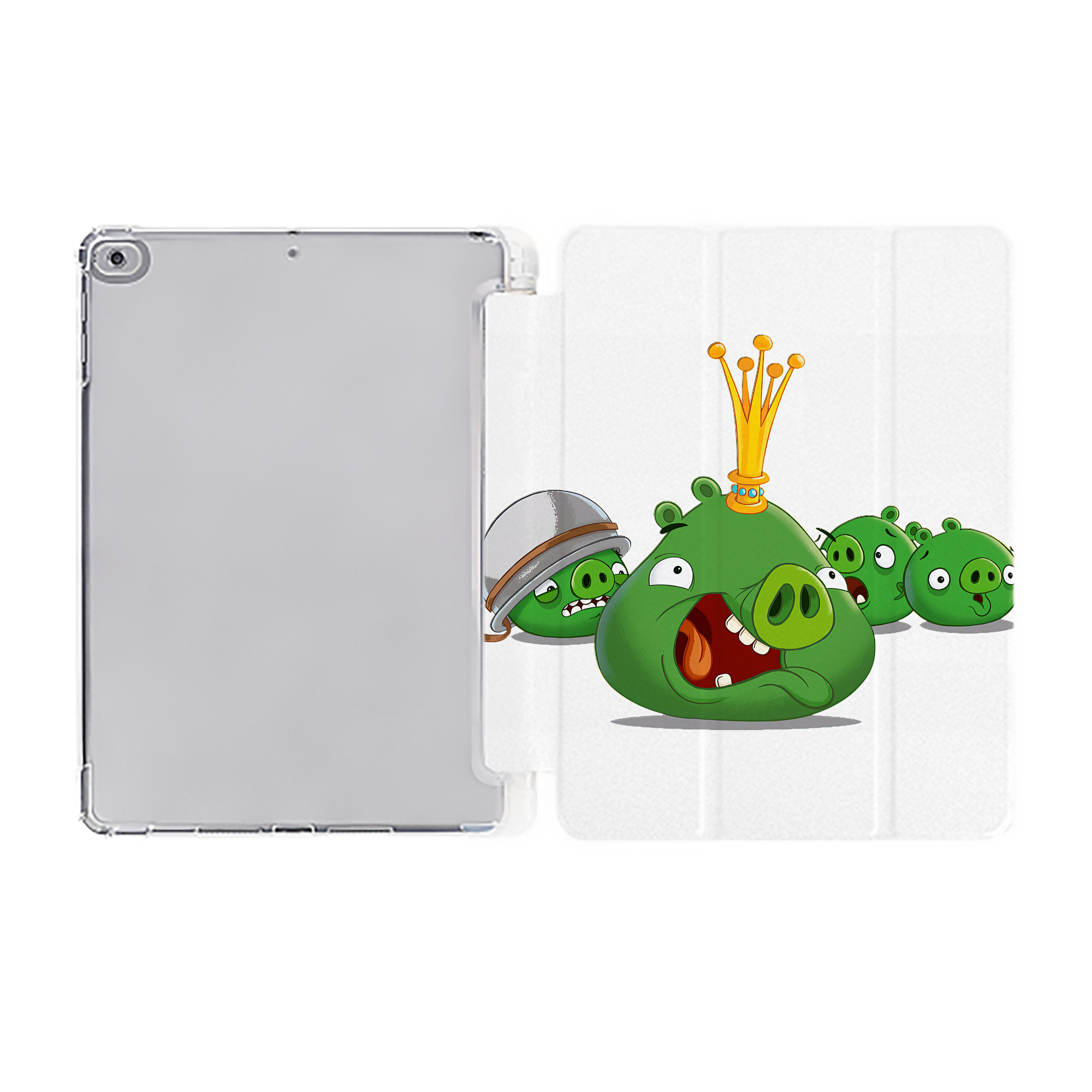 （画像用） Angry Birds アングリーバード IPad ケース ペン収納付き 三つ折りスタンド PUレザー×シリコン 対応機種9.5/10.5/10.9インチ